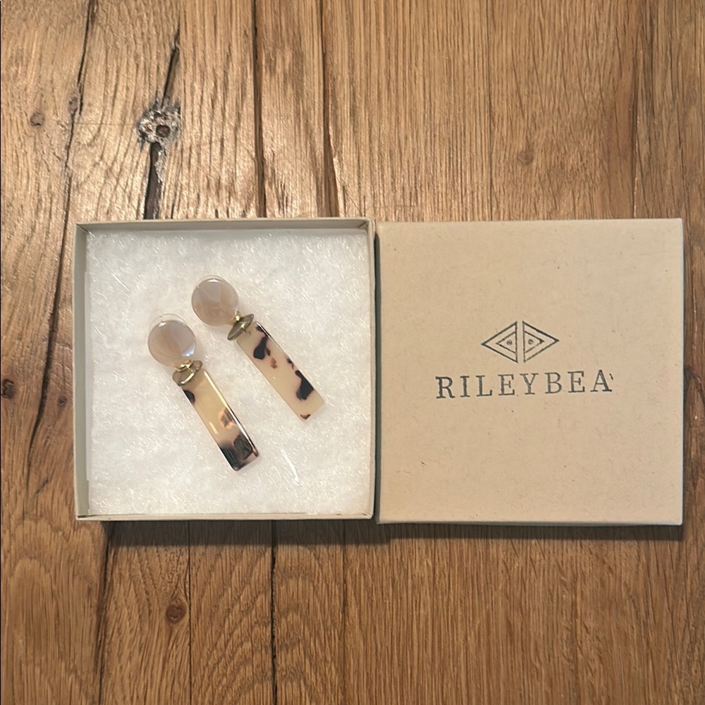 Riley Bea Handcrafted Tortoise Shell Drop Earrings